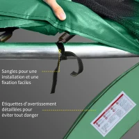HOMCOM Couvre Ressort Coussin Toile BÂCHE À Ressorts pour Trampoline 8FT Ø 244 CM Vert Neuf(m-4)