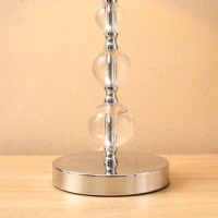 HOMCOM Tischlampe Nachttischlampe 54 cm Tischleuchte mit Stoff Schirm für Schlafzimmer Wohnzimmer Schreibtischlampe moderne Stil E27-Fassung 40 W Acryl Metall Grau(m-8)