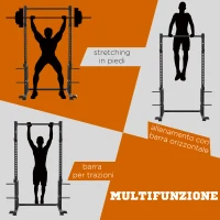 HOMCOM Power Tower Multifunzione in Acciaio per Allenamento Completo del Corpo, 140x171x228 cm, Nero(m-5)