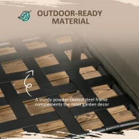 Outsunny 4 Piece Metal Garden Furniture Set with Tempered Glass Coffee Table, Texteline Pocket, Outdoor Set Loveseat Single Armchairs with Padded Cushions, Light Grey(m-7)