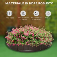 Outsunny Letto per Orto Rialzato in HDPE, Fioriera da Esterno Rotonda, Φ123x21cm, Marrone(m-5)