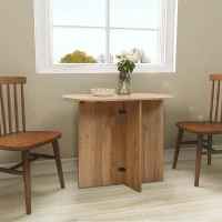HOMCOM Esstisch, Klapptisch, für bis zu 4 Personen, klappbar, robust, Eichenoptik, 90 x 60 x 74cm(m-2)