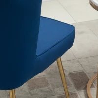 HOMCOM Set 2 Sedie Moderne e Imbottite per Salotto o Soggiorno con Rivestimento Effetto Vellutato, 57x58x88cm, Blu(m-8)