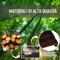 Outsunny Scaffale Portafiori a 4 Livelli, Fioriera da Esterno e Interno in Legno con 4 Ruote, 123.5 x 33 x 80cm(m-7)