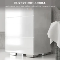 kleankin Mobiletto Bagno in MDF con Cassetto e Armadietto con Ripiano Interno Regolabile, 37x32.5x79 cm, Bianco(m-6)