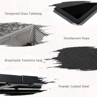 Outsunny Five-Piece Metal Dining Set, with Folding Back Chairs, Light Grey(m-5)