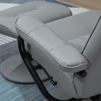 HOMCOM Sillón de Masaje Eléctrico con Reposapiés Sillón Relax Reclinable con Control Remoto y 10 Puntos de Masaje Gris(m-7)