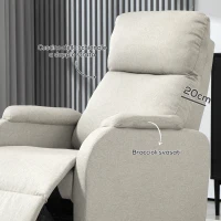 HOMCOM Poltrona Relax Reclinabile Manuale con Poggiapiedi in Tessuto e Imbottitura Spessa, Beige(m-6)