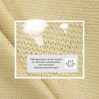 Outsunny Sonnensegel Sonnendach Sonnenschutz Dreiecke HDPE Beige 3 x 3 x 3 m(m-7)