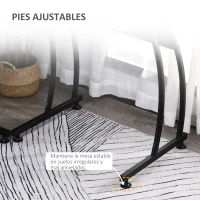 HOMCOM Mesa de Computadora en Forma de L Escritorio para Estudio Oficina Minimalista Moderno con Gran Espacio 112,5x152x74 cm Negro(m-5)