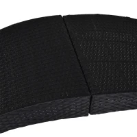 Outsunny Outdoor Foldable PE Rattan Sun Lounger with Soft Padded Cushion, Ergonomic Curved Design Sun Bed for Balcony, Garden, Black(m-7)