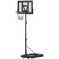 SPORTNOW 2.3-3.05m Basketball Hoop and Stand, with Weighted Base, Wheels, Black(m-11)