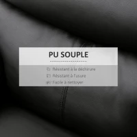 HOMCOM Fauteuil relax inclinable 145° manuellement avec repose-pieds intégré, revêtement synthétique, noir(m-7)