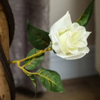 Outsunny Set of Two Faux Rose Trees - White(m-8)