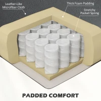 HOMCOM Wingback Recliner Chair for Home Theater, Button Tufted Microfibre Cloth Reclining Armchair with Leg Rest, Deep Grey(m-5)