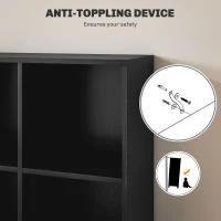 HOMCOM Six-Cube Bookcase - Black Wood Effect(m-4)