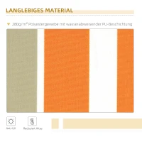 Outsunny Markise Gelenkarmmarkise Sonnenschutz Handkurbel Balkon Alu Gelb Beige(m-5)