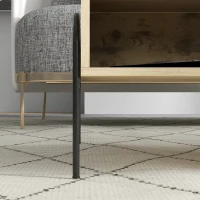 HOMCOM Table Basse rectangulaire table de salon Style Industriel Niche tiroir Coulissant métal Noir Panneaux Particules Aspect Vieux Bois veinage(m-4)