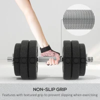 HOMCOM 30KG Adjustable Dumbbells Set, Hand Weights Set for Home Gym Weight Lifting Training(m-5)