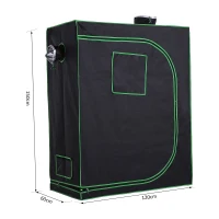 Outsunny Grow Tent Reflective Mylar Hydroponic with Adjustable Vents and Floor Tray for Indoor Plant Growing, 120 x 60 x 150 cm (47" x 23.5" W x 59")(m-3)