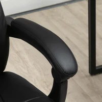 Vinsetto Ergonomischer Bürostuhl mit Fußstütze, Chefsessel, höhenverstellbarer Schreibtischstuhl Computerstuhl mit Gepolsterte Rückenlehne, Schwarz, 64 x 64 x 112-120 cm(m-7)