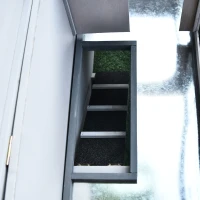 PawHut Conejera de Madera Exterior Jaula para Conejos de 2 Pisos Rampa Bandeja Extraíble y 2 Puertas 108x45x78 cm Gris(m-9)