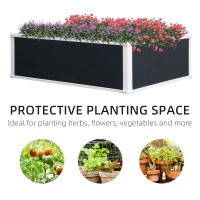Outsunny 221L Raised Garden Bed, Weather-resistant PP Planter Box Containers for Outdoor Patio Plant Flower Vegetable,100 x 80 x 30 cm(m-6)