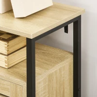 HOMCOM Kommode im Industrie-Design, Sideboard, Küchenschrank, 2 Regale, 2 Schränke, Schwarz + Natur(m-8)