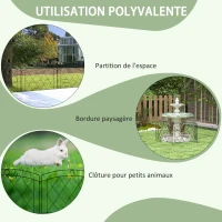 Outsunny Lot de 5 panneaux de clôture de jardin décoratives en métal, bordure de jardin, parterre de fleurs - dim. 305 x 80 cm(m-6)