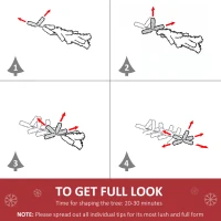 HOMCOM 4FT Pre-Lit Fibre Optic Artificial Christmas Tree Holiday Xmas Décor with Tree Topper Multi-Colour(m-7)