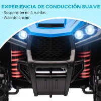 AIYAPLAY Quad Eléctrico para Niños de +3 Años con Batería 12V Faros Música Avance y Retroceso Carga 30 kg Azul(m-4)