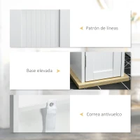 kleankin Armario de Baño con Soporte para el Papel Higiénico y Armario de 3 Compartimentos 20x20x80 cm Blanco(m-6)