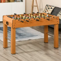 HOMCOM Futbolín de Madera Profesional para Niños y Adultos Mesa de Futbolín con 8 Barras y 2 Pelotas para Casa o Salas de Juego Fácil de Montar 122x61x80,7 cm Natural(m-2)