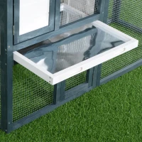 PawHut Gabbia per Conigli e Animali da Compagnia in Legno 2 piani di Abete Doppia Porta 140x65x100cm Verde e Bianco(m-9)