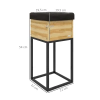 Outsunny Hochbeet Pflanzkasten, Industriedesign, wetterbeständig, Vlieseinlage, 22 x 22 x 54 cm, Natur + Schwarz(m-3)