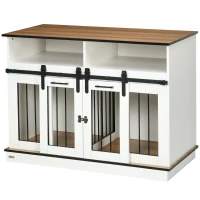 PawHut Dog Crate Furniture for Small and Large Dogs, with Movable Divider - White(m-11)