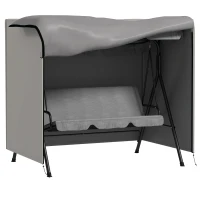 Outsunny Schutzhülle für Hollywoodschaukel, reißfest, wasserdicht, staubdicht, Polyester, 177 x 114 x 152 cm, Grau(m-10)