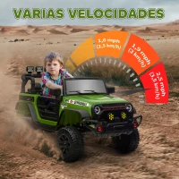 AIYAPLAY Coche Eléctrico para Niños de +3 Años con Batería 12V Mando a Distancia Faros LED Bocina Música Verde(m-6)