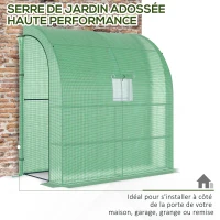 Outsunny Serre de jardin PE avec étagères 3 niveaux, serre de balcon, bâche renforcée 140 g/m², châssis en acier, 2 portes zippées enroulables, pour légumes plantes fleurs, 200 x 100 x 215 cm, vert(m-4)
