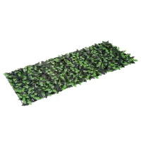 Outsunny Seto Artificial en Rollo 3x1 m Pantalla de Cerca de Privacidad para Balcón Valla Jardín Exterior Planta Decorativa de Pared PE Fácil Montaje Verde(m-10)