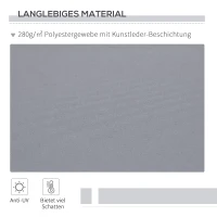 Outsunny Gelenkarmmarkise Verstellbare Klemmmarkise Terrassenmarkise 4,5 x 3m Sonnenschutz mit Kurbel, Balkonmarkise, Grau(m-7)
