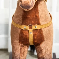 HOMCOM Kids Toy Rocking Horse Wood Plush Pony Handle Ride on Animal Wooden Riding Traditional Rocker Gift w/Neigh Sound (Dark Brown Horse)(m-8)