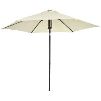 Outsunny Ombrellone da Giardino 2.7x2.5 m, in Poliestere e Metallo con Tettuccio Inclinabile, Beige Nero(m-10)