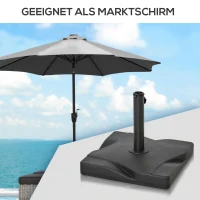 Outsunny Sonnenschirmständer 20 kg Schirmständer für Sonnenschirm Schirmstangen 32/38/48 mm Sonnenschirmfuß für Garten Terrasse Balkon Zement 41,5 x 41,5 Schwarz(m-6)