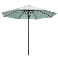 Outsunny Sonnenschirm, leichtes Öffnen und Schließen, Windhaube, zweiteiliger Metallmast, grün, 2,92 x 2,92 x 2,50 m(m-10)