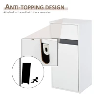 HOMCOM MDF Tri-Compartment Bathroom Storage Cabinet White(m-4)