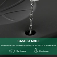 HOMCOM Canestro Basket per Adulti con Tabellone in PVC Regolabile 210-260cm Ruote Integrate Bianco(m-5)