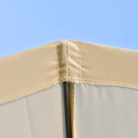Outsunny Ombrellone da Giardino e Terrazza 2.5x2.5m con Manovella, 18 Stecche e Testa Inclinabile, Crema(m-8)