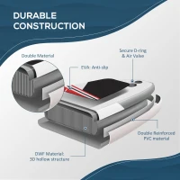 Outsunny Inflatable Stand Up Paddle Board, 10' x 30" x 6", Non-Slip SUP, with ISUP Accessories, Hand Pump, 3 Fins, Adj Paddle for Youth Adult Beginners/Experts - White(m-5)