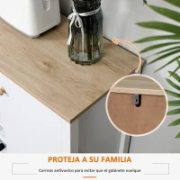 HOMCOM Aparador de Cocina Moderno con Cajones y Botellero Mueble Auxiliar para Comedor Salón 110x35x75 cm Blanco(m-7)